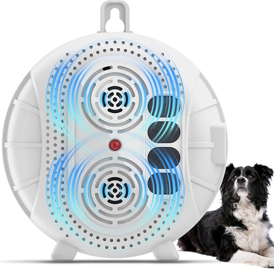 Anti Barking Device for Dogs, Rechargeable Ultrasonic Bark Box with 3 Modes, Dog Bark Deterrent Device Up to 35Ft Range, Dog Barking Silencer for Indoor and Outdoor Use (White)