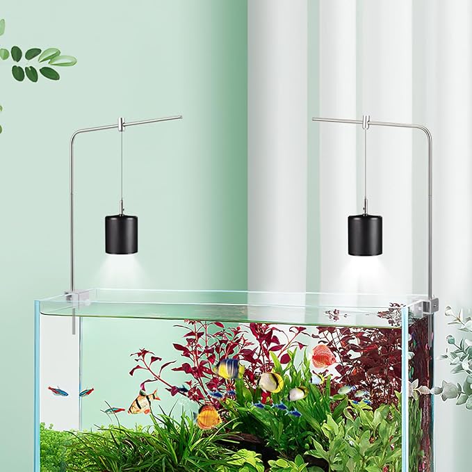 iplusmile Fish Tank Light Stand Kit, Aquarium Lighting Holder, Fish Tank Accessory, Adjustable Fish Tank Light Rack, for Aquatic High LED Light Lamp Light Hanging Bracket Rimless Tank