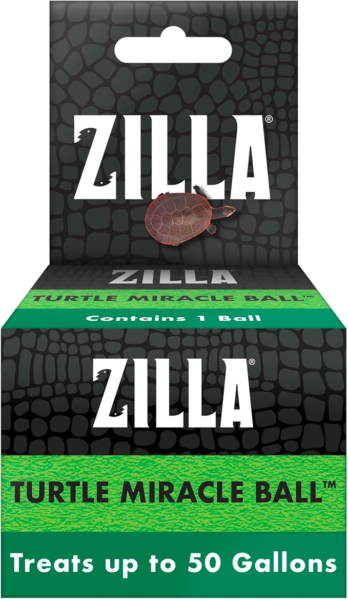 Zilla Pet Turtle Miracle Ball, Odor and Sludge Remover, for Cleaner and Healthier Turtle Habitats and Aquariums, Treats up to 50 Gallons