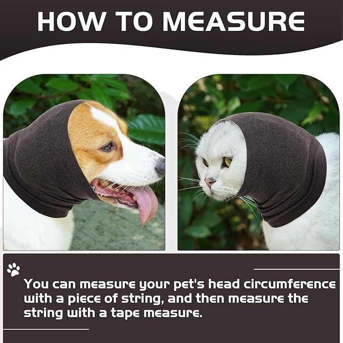 Nanaki Quiet Dog Head Cover- No Shake Ear Wrap Headband Calming Hoodie for Dogs, Snood Pet Ear Protector Cover Muffs for Anxiety Relief, Noise Protection Grooming Bathing
