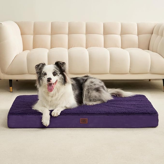 EHEYCIGA Orthopedic Medium Dog Beds for Small Dogs with Removable Washable Cover for Crate, Purple, 30x20
