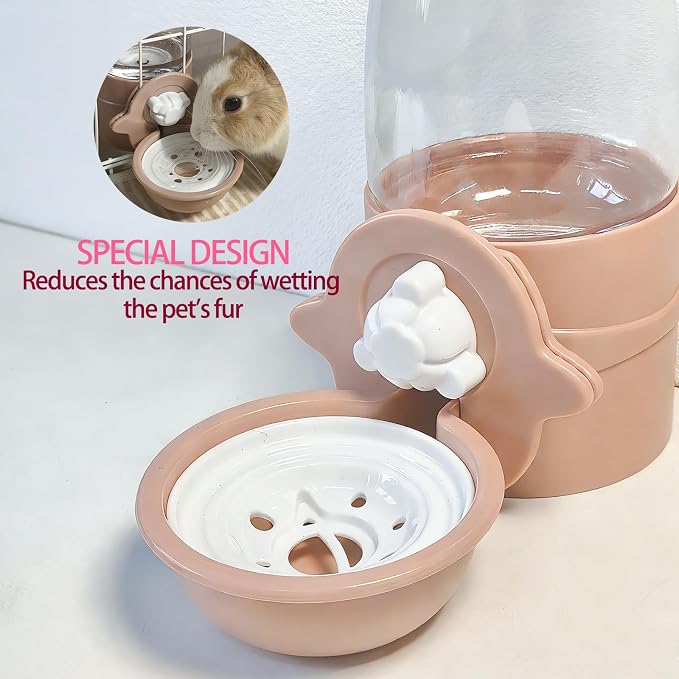 21oz Rabbit Water Bottle, Hanging Automatic Guinea Pig Water Dispenser Rabbit Water Bottle No Drip Bunny Cage Accessories for Bunny Hamster Ferret Cat Chinchilla