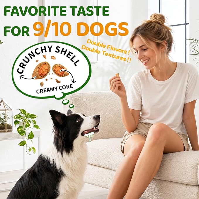 Flea and Tick Prevention for Dogs Chewables, 500ct Dog Flea and Tick Treatment with Multivitamins - Support Skin & Coat - Tasty Treats for All Breeds - Crunchy & Savory Chicken and Krill Flavor