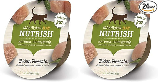 Nutrish Rachael Ray Natural Wet Cat Food, Chicken Purrcata Recipe, 2.8 Ounce Cup (Pack of 24), Grain Free