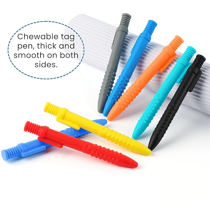 Sensory Chew Toys for Autistic Chewers, 8 Packs Food Grade Silicone Oral Motor Chew Toys & Hand Fidgets for Autism, ADHD, SPD, Anxiety or Special Needs