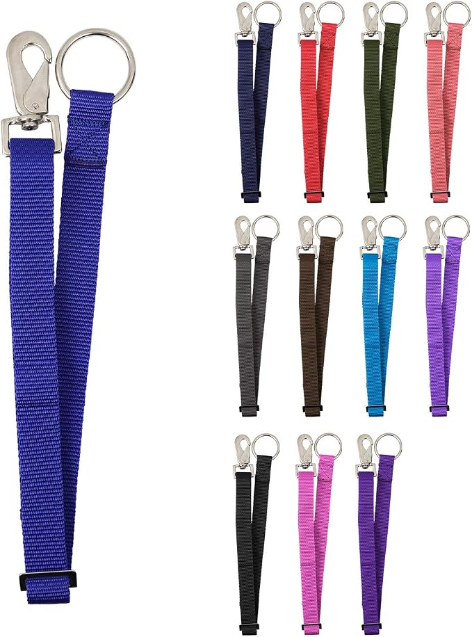 Heavy Duty Adjustable Horse Water Bucket Straps Hangers by Derby (Royal Blue)