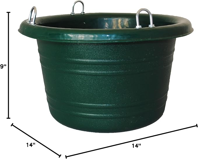 Horsemen's Pride Horse Feed Tub, Small, 18 Quarts, Green