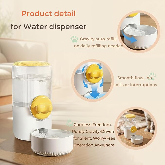 34oz Hanging Gravity Auto-Refill Water Bowl for Small Animal Cage | Visible Water Level, Keeps Floor Space Clear, Secure Cage-Mounted Placement, Detachable for Routine Cleaning
