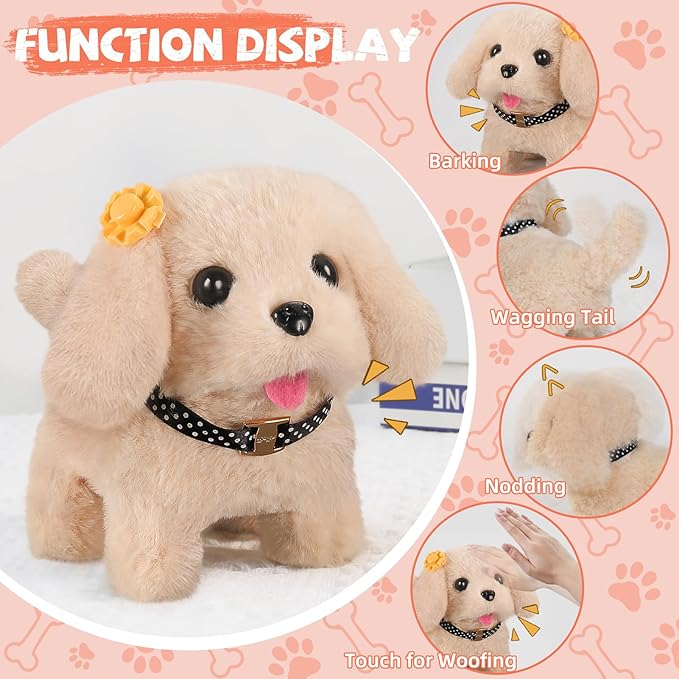 Vanvimen 16 Pcs Robot Dog Toys for Girls, Toys for 3 4 5 6 7 8 Year Old Girls Kids Boys, Realistic Robot Puppy Toy for 5-7 6-8, Ideas Birthday Gifts for Girl 3 4 5 6 Year Old