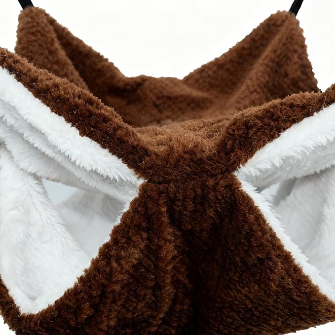 Ferret Hammock | Warm Plush Nest Cave - Pet Hammock | for Sugar Glider, Ferret, Hamster, Sleeping, Resting, Hiding, Playing, Climbing, Winter