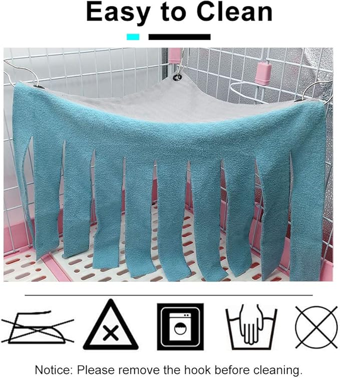 WishLotus Hamster Hideout, Small Animal Hideaway Tent Fleece Forest Pet Cage Accessories Nest Bedding for Chinchilla Guinea Pig Hedgehog Rat Squirrel Ferret Dwarf Bunny (Blue+Grey)