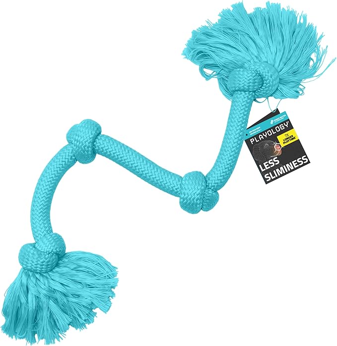 Playology Dog Toys | Dri-Tech Rope Tug of War Dog Toy for Tough Chewers | Peanut Butter Scented Mega Size Tug Rope Toys for Extra Large Dogs