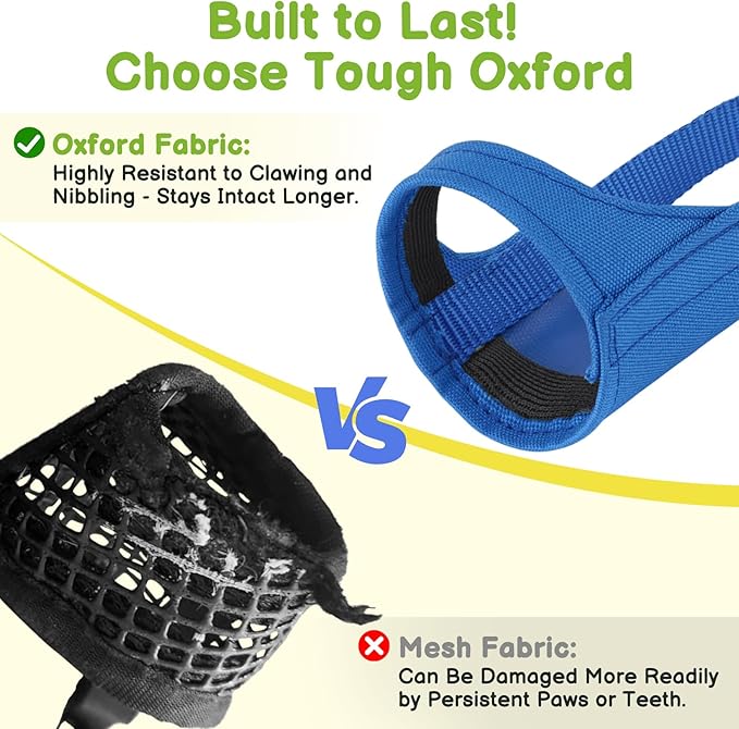 Mayerzon Short Snout Dog Muzzle for Small Medium Dogs, Soft & Sturdy Fabric, Anti Excessive Biting Chewing, Suits Chihuahua Shih Tzu Maltese for Grooming Vet Visits Walk, Allows Drinking(Blue, XXS)