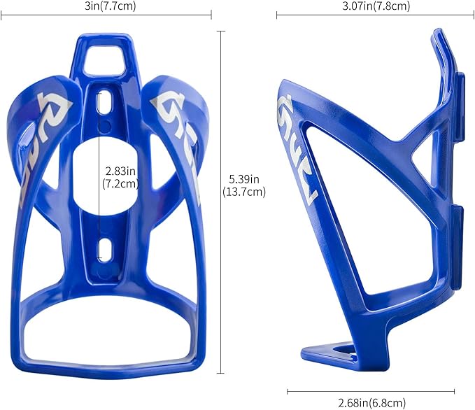 Suruid Bike Water Bottle Cage, Universal Drink Holder, Durable Ultralight Plastic Bottle Holder for Cycling, 2 Pack - Blue