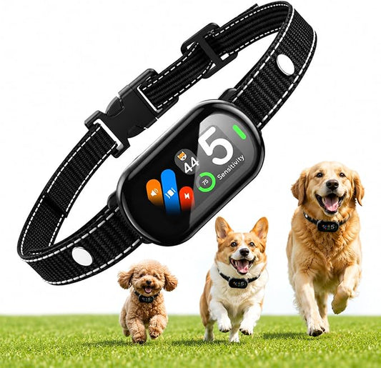 AI Dog Bark Collar for Small, Medium & Large Dogs, Smart Anti Bark Collar with Automatic Bark Detection & False Trigger Protection, Humane Dog Training Collar, Rechargeable, Waterproof