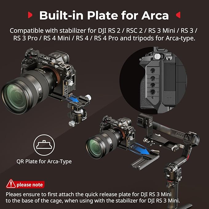 SmallRig A7 V / A7R V / A7 IV HawkLock Quick Release Full Cage for Sony Alpha 7 V/Alpha 7R V/Alpha 7 IV Camera
