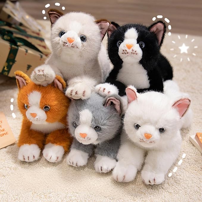 PEACH CAT Cat Stuffed Animal 15" Realistic Kitten Plushies Soft Plush Toys Gifts for Kids Orange