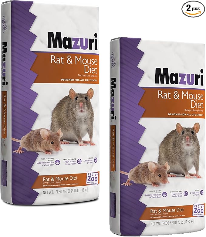 Mazuri | Rat & Mouse Diet | 2 Pack of 25 Pound Bags