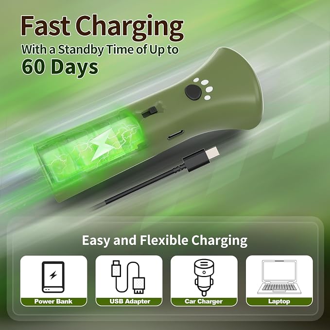 Dog Bark Deterrent Devices,Ultrasonic Anti Barking Device for Dogs, Portable Dog Training Device,Stopping Own or Neighbor's Dog Barking,Safe & Effective for Indoor & Outdoor Use(Green)
