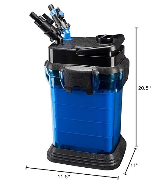 Penn-Plax Cascade 1200 Canister Filter - 315 GPH Aquarium Filter for Tanks Up to 150 Gallons - 360 Degree Flow Valves, Poly Fiber Pads, Bio-Sponge & Activated Carbon -Fresh & Saltwater -11.5x11x20.5in
