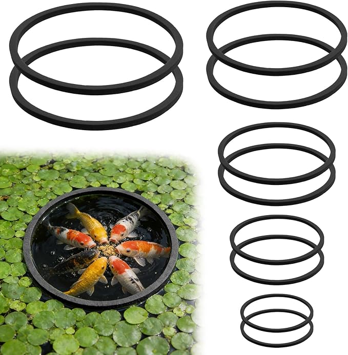 10 Pcs Fish Feeding Ring, 5 Sizes Aquarium Floating Plant Barrier, Round Floating Rings EVA Feeder Rings Float Plant Corral Fish Tank Accessories for Goldfish, Betta
