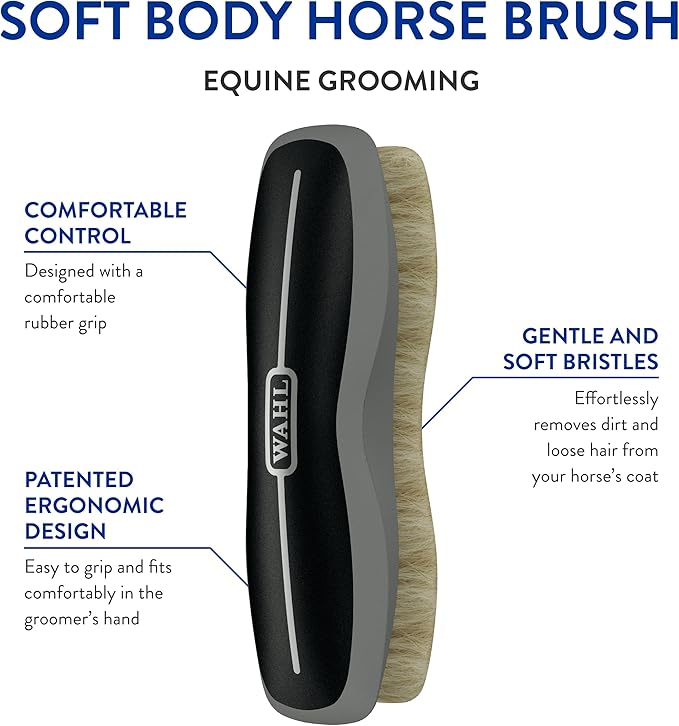 WAHL Professional Animal Equine Soft Body Horse Brush - Black