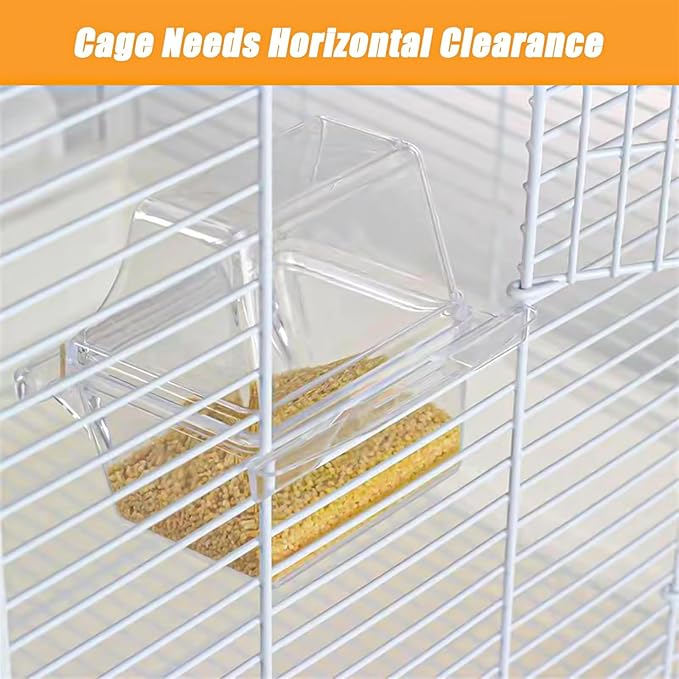 2 Pcs Bird Feeder Water Dispenser, Bird Feeder and Drinker Set, Automatic Bird Feeder for Cage, Hanging Bird Food Bowl, Bird Cage Accessories for Hamsters,Pigeons,Parrot