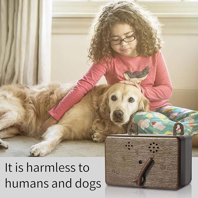 Dog Bark Deterrent Devices, Anti Barking Device for Dogs, 4 Training Modes 50 FT Range Barks No More Indoors Outdoors Behavior Correct, Bark Control Box for Dogs (Brown)