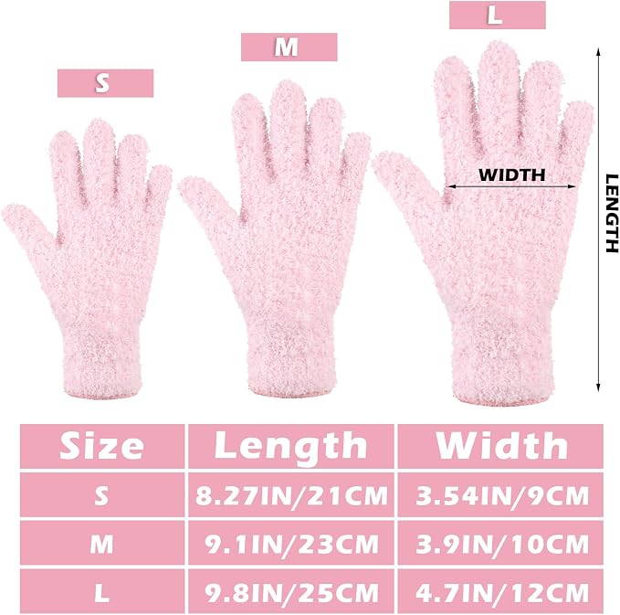 Patelai 3 Pairs Microfiber Plant Dusting Gloves Leaf Cleaning Gloves for Indoor Plants, Blinds, Furniture, House (Pink,Nude,White,Medium)