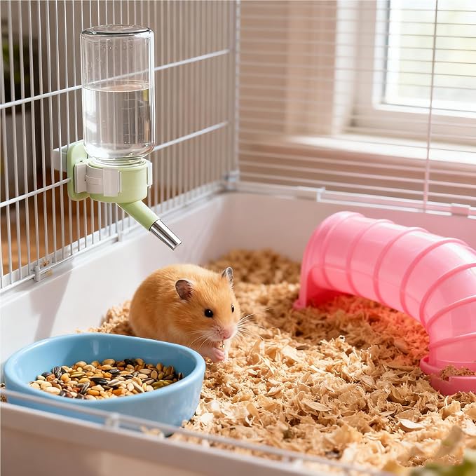 Guinea Pig Water Bottle for Cage, Green No-Drip Water Feeder, 4.06oz(120ml) Leakproof Pet Water Bottle for Rabbit Hamster Rodent Ferret Squirrel Hedgehog Bunny Chinchilla