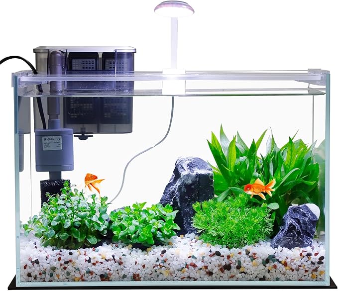 Vimvins Small Aquarium Filter, Quiet Fish Tank HOB Filters for 2 to 5 Gallon Aquariums, Adjustable Flow（Model: 302）