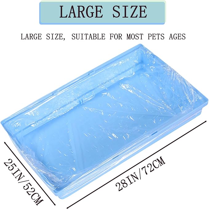 10pcs Clear Disposable Bird Cage Liners, Large Size 28x20in BirdCages Litter Box Plastic Film Cover, Pet Crate Tray Covers for Bird Parakeet Bunny Finches Ferret Chinchilla Small Animal (10)