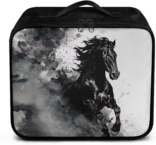 Rnyleeg Black Horse First Aid Kit Bag Empty First Aid Bag for Home Car Medical Kit Empty First Responder Bag Travel Medicine Bag Organizer