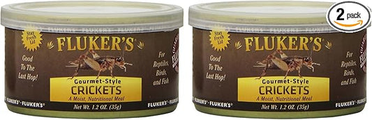 Fluker's Gourmet Canned Food for Reptiles, Fish, Birds and Small Animals, Crickets, 1.2 oz (Pack of 2)