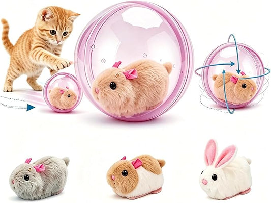2026 New Self-Rolling Interactive Cat Ball Realistic Animal Automatic Moving Rolling Cat Ball 360° Rolling Spin Moving Cat Ball Fun Indoor Interactive Pet Ball for Cats Dogs Chasing(2pcs,Mouse-A)
