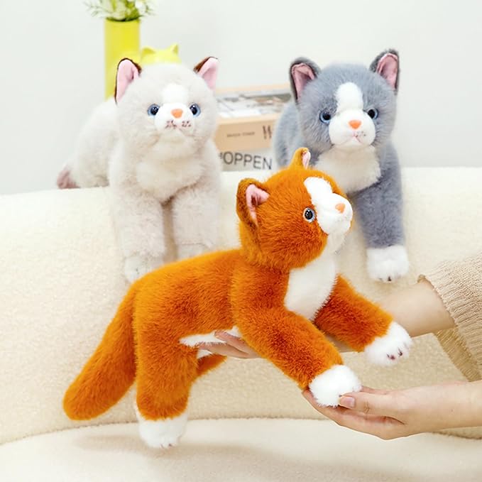PEACH CAT Cat Stuffed Animal 15" Realistic Kitten Plushies Soft Plush Toys Gifts for Kids Orange