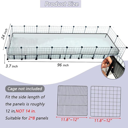 Guinea Pig Cage Liner Tarp Bottom Waterproof and Washable Base Also for Rabbits, Bunny, Chinchesillas, Hedgehog, Ferrets and Other Small Animals(24x96 inches)