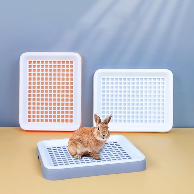 Rabbit Potty Training Litter Box, Guinea Pig Litter Box Detachable Plastic Rabbit Potty Tray Hamster Toilet Box for Small Animal