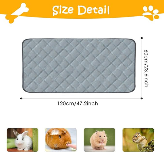 4 Pack Guinea Pig Cage Liners Washable Guinea Pig Bedding Super Absorbent | Waterproof | Non Slip| Reusable Guinea Pig Pee Pads for Small Animals Rabbit Hamster Rat - for Midwest 48" x 24"