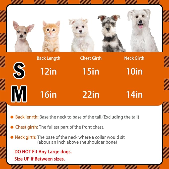 PUPTECK Plaid Fall Dog Shirt, Cute Puppy Cat Polo T-Shirt, Soft Pet Clothes Boy for Small Medium Dogs, S