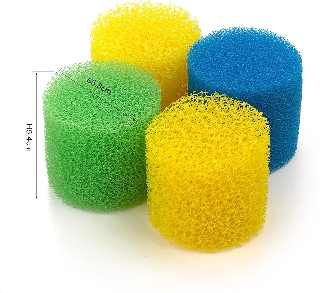 Cylindrical Fish Tank Filter Sponges, 3 Coarse Grades, Aquarium Filter Foams for Model TH-330B Internal Filter, Including 1 Fine Sponge, 1 Medium Sponge, 2 Coarse Sponge(TH280AB-S)