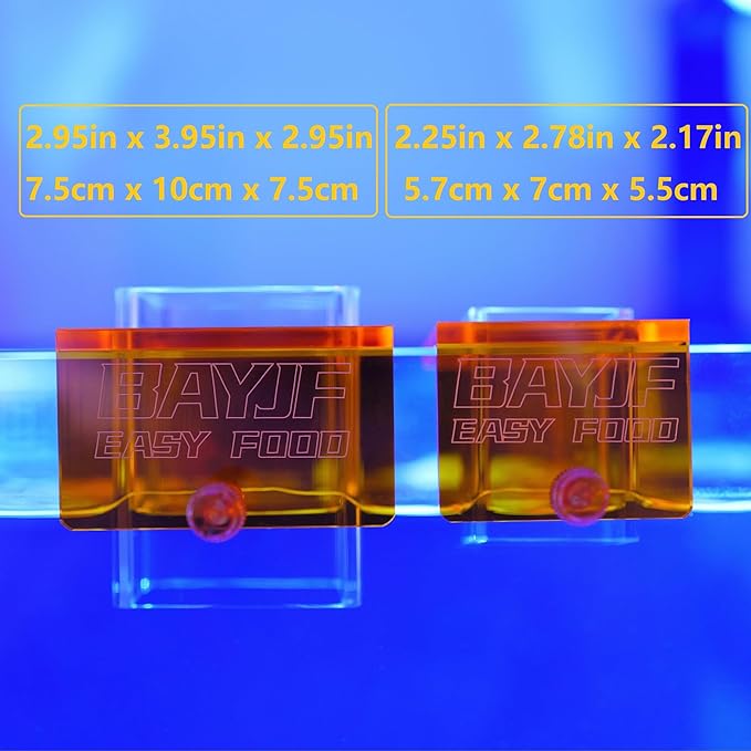 Hanging Acrylic Fish Feeding Ring for Aquarium,Transparent Orange Square Fish Food Feeder for Aquarium Accessories,Suitable for Betta Guppy Clownfish