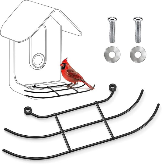 Hohean Metal Perch Extender Compatible with Bird Buddy Smart Feeder - Weatherproof Fan Shaped Perch Accessory with Installation Screws, Ideal for Multiple & Clear Bird Photos