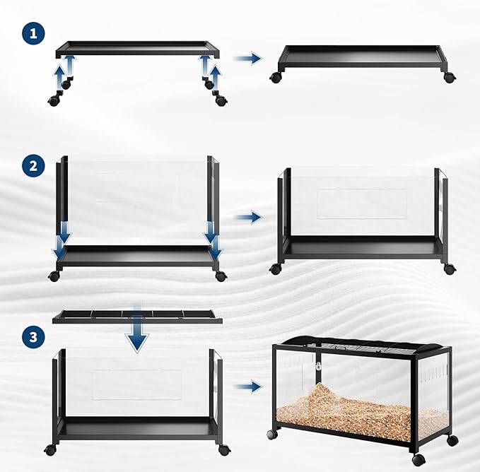 Acrylic Hamster Cage for 2 Rats, Indoor Guinea Pig Cages, Small Animal Habitats, 360° Viewing & Stacked Design Mouse Cage for Chinchillas,Syrian Hamster, Gerbil