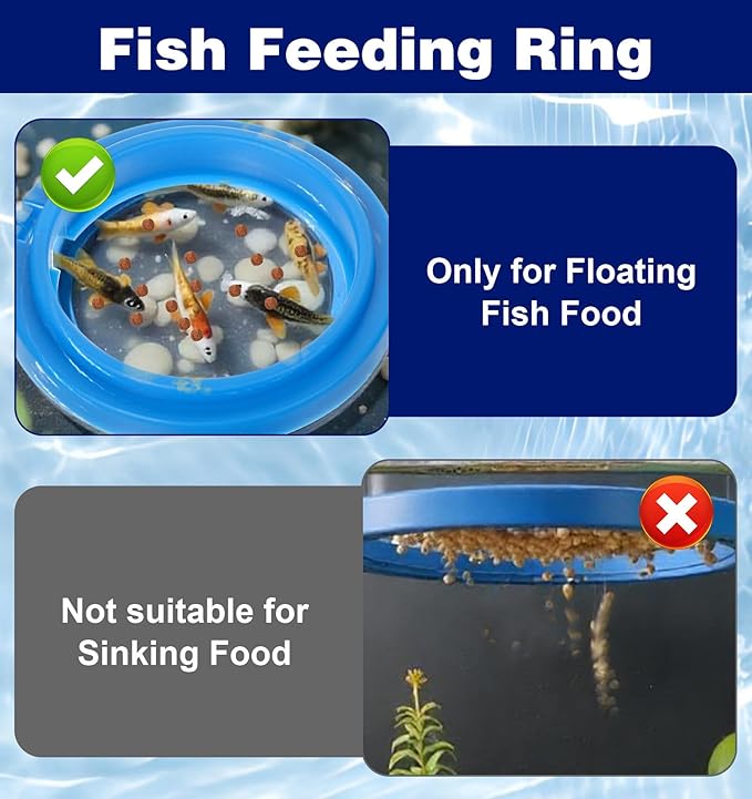 Fish Feeder Ring, 4 Pack Fish Feeding Ring Round and Square Floating Food Feeder with Suction Cup for Betta, Goldfish, Guppy, Turtle