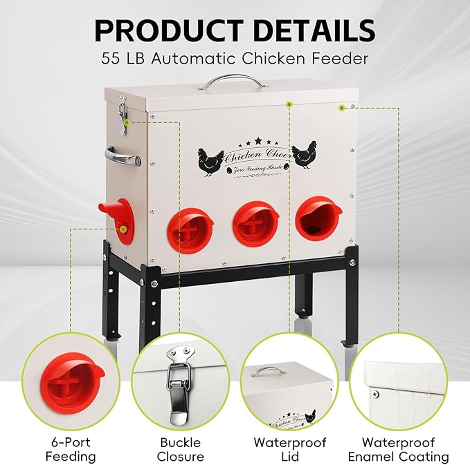 DRQ 55 LB Automatic Chicken Feeder