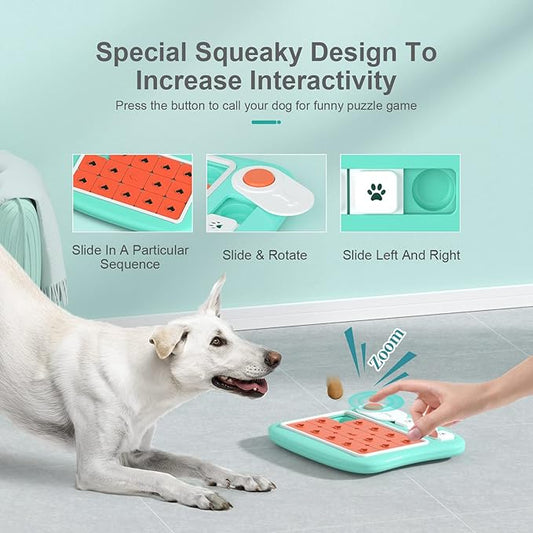 Dog Puzzle Toys, Treat Dispensing Dog Enrichment Toys for IQ Training and Brain Stimulation, Interactive Mentally Stimulating Toys as Gifts for Puppies, Cats, Dogs (L-Level 3)