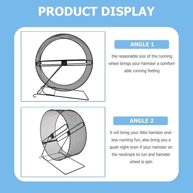 POPETPOP Silent Hamster Running Wheel with Rack - Quiet Exercise Toy for Small Pets Including Hedgehogs Squirrels and Guinea Pigs - 11.02X10.23X5.90In Durable Plastic