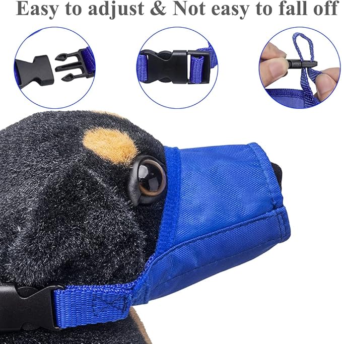 Coppthinktu Dog Muzzle Suit 7PCS Muzzles for Biting Barking Chewing, Adjustable Dog Mouth Cover for Small Medium Large Dogs, Soft Comfortable Dogs Muzzle for Long Snout