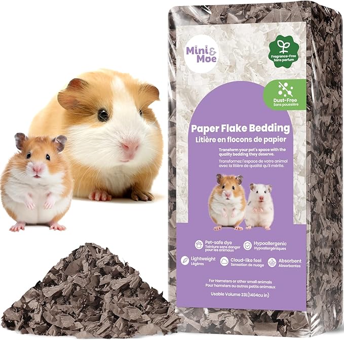 Guinea Pigs Bedding Hamster Bedding: Moisture Absorbent and Dust-Free Natural Paper Small Pet Bedding - for Hamsters, Pigs, Guinea and Rabbits, 12 Liters